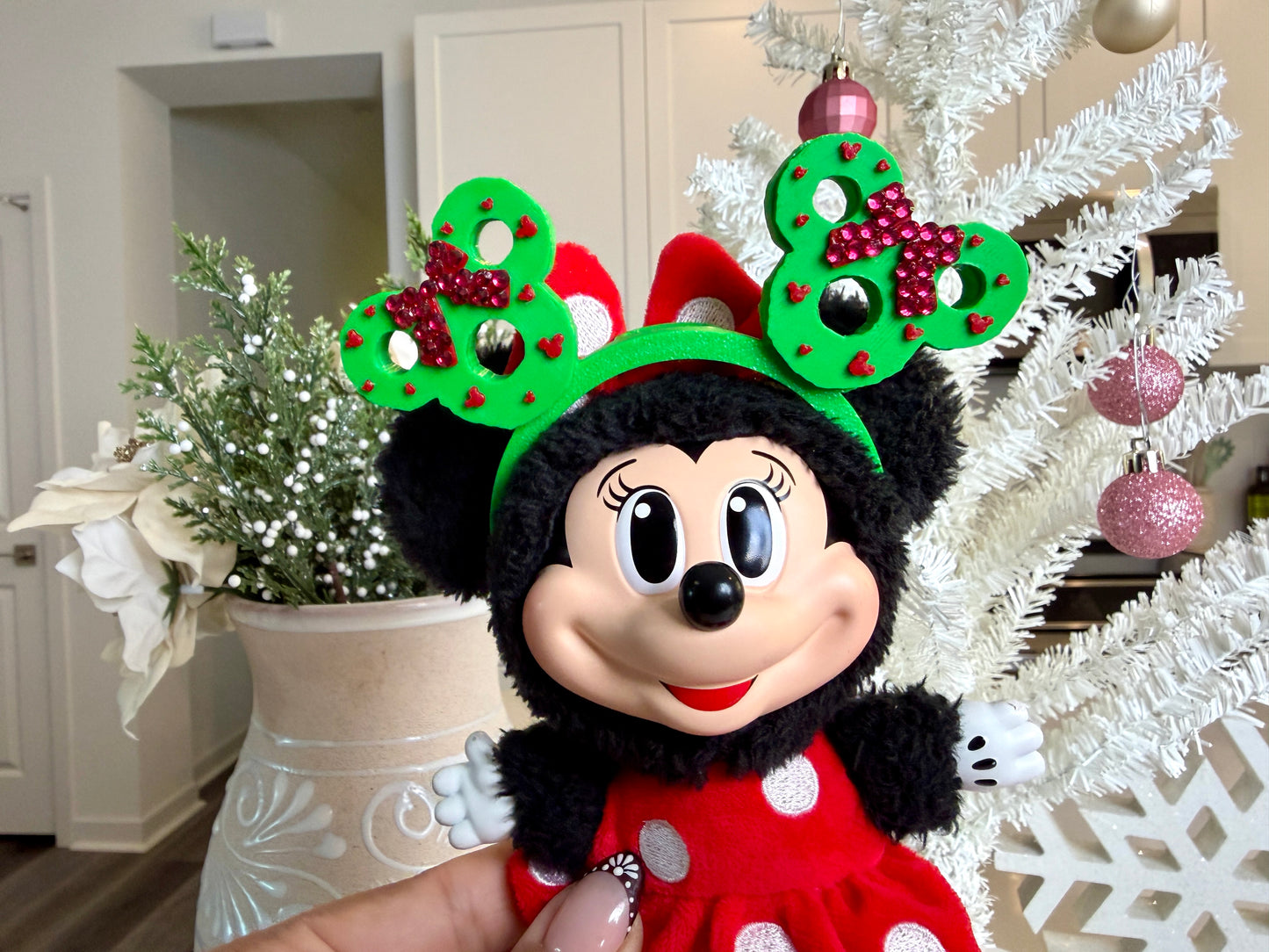 Xmas Wreath Mouse Headband - Red