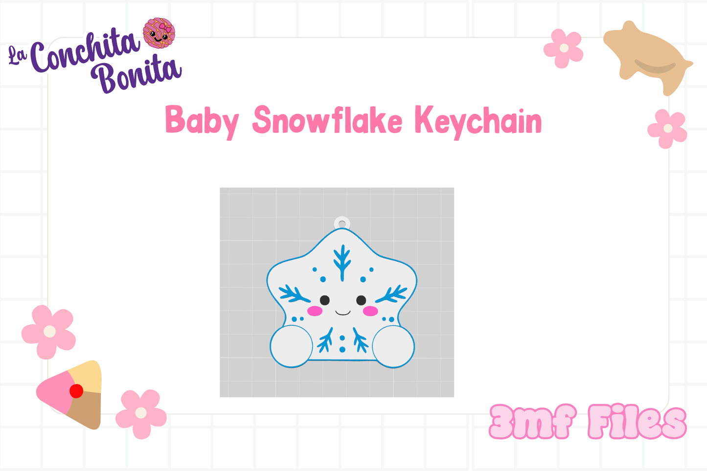 Baby Snowflake Keychain