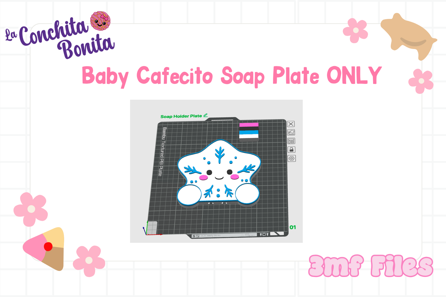 Baby Snowflake PLATE ONLY 3MF File