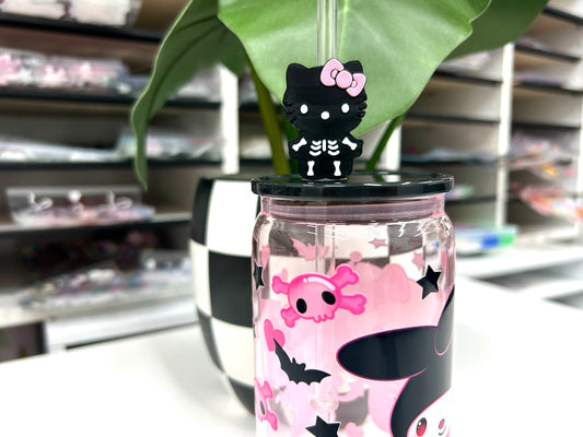 3D - Kawaii Skeleton Straw Topper