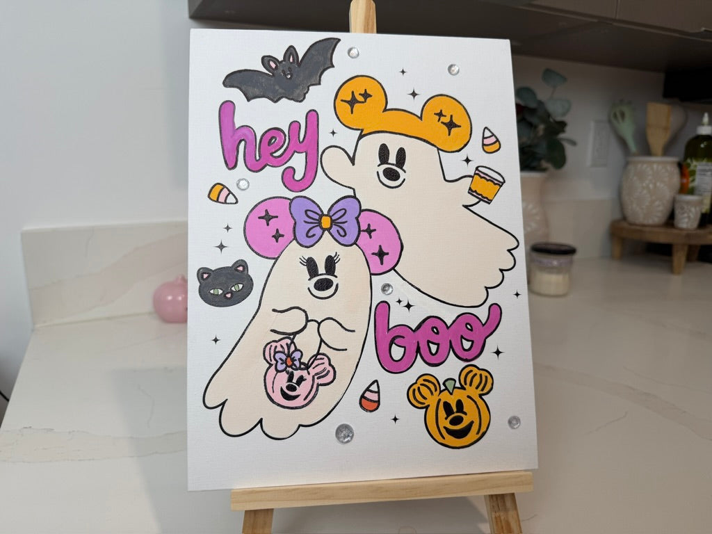 Cute Ghost Paint Canvas
