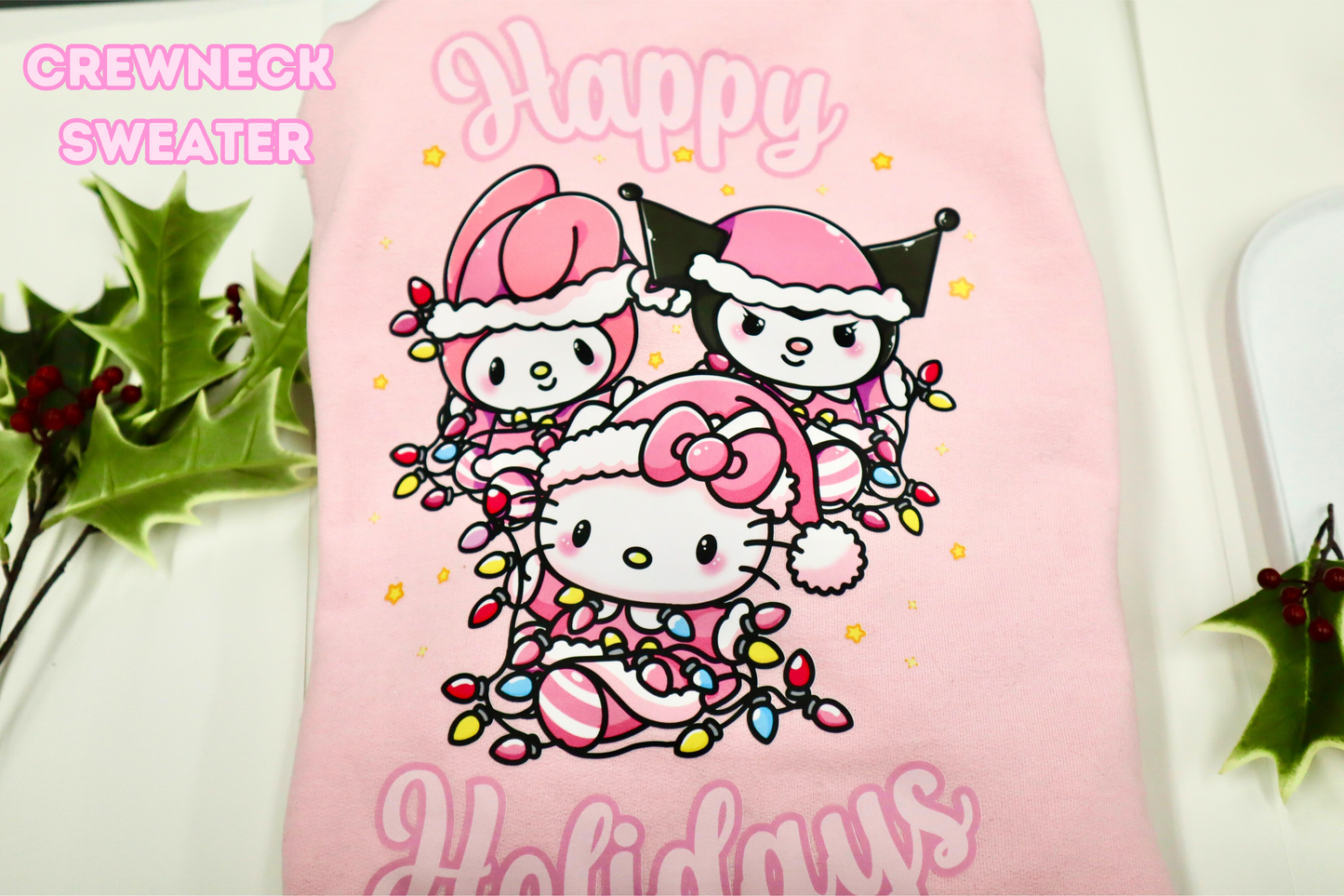 Kawaii Happy Holidays Crewneck