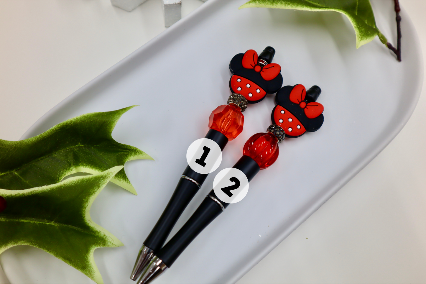 Beaded Pen Mouse and Bow (#1-2)
