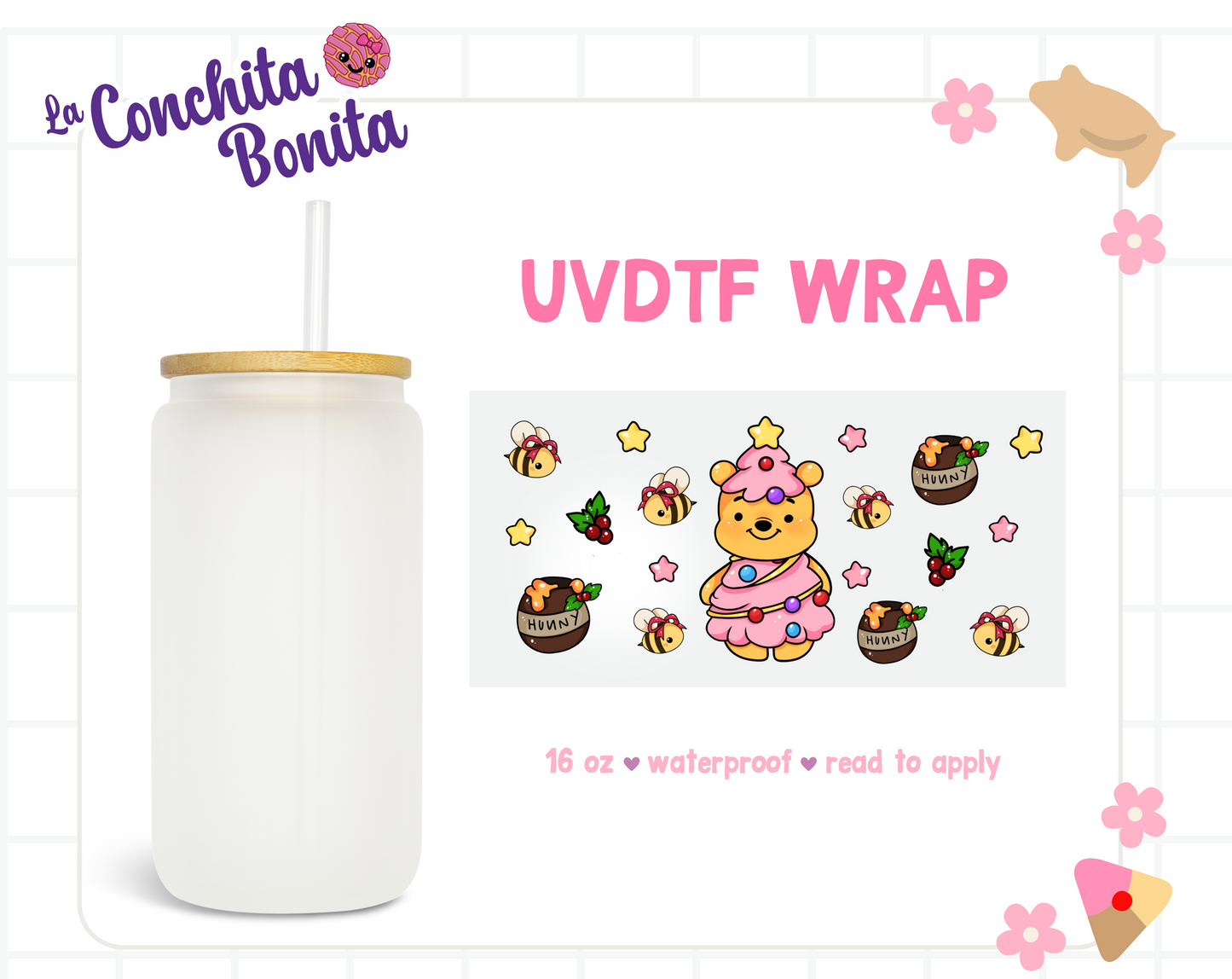 UVTDF Exclusive Pink Xmas Light Bear Wrap