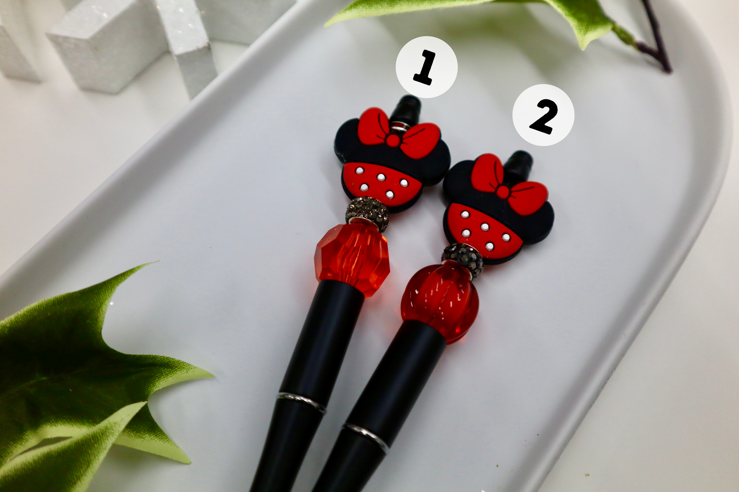 Beaded Pen Mouse and Bow (#1-2)