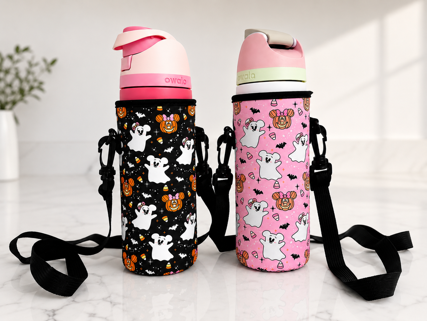 Spooky Water Bottle Sleeve + Strap