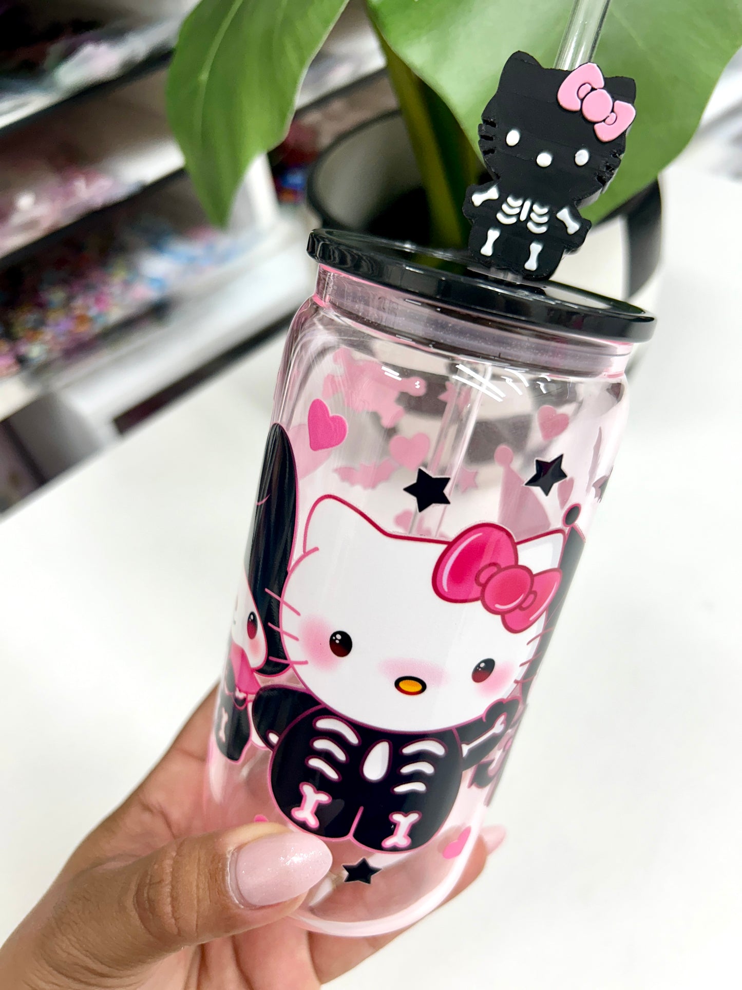3D - Kawaii Skeleton Straw Topper