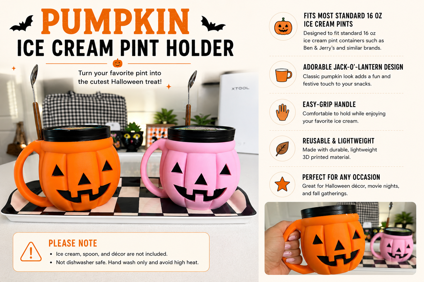 Pumpkin Ice Cream Pint Holder