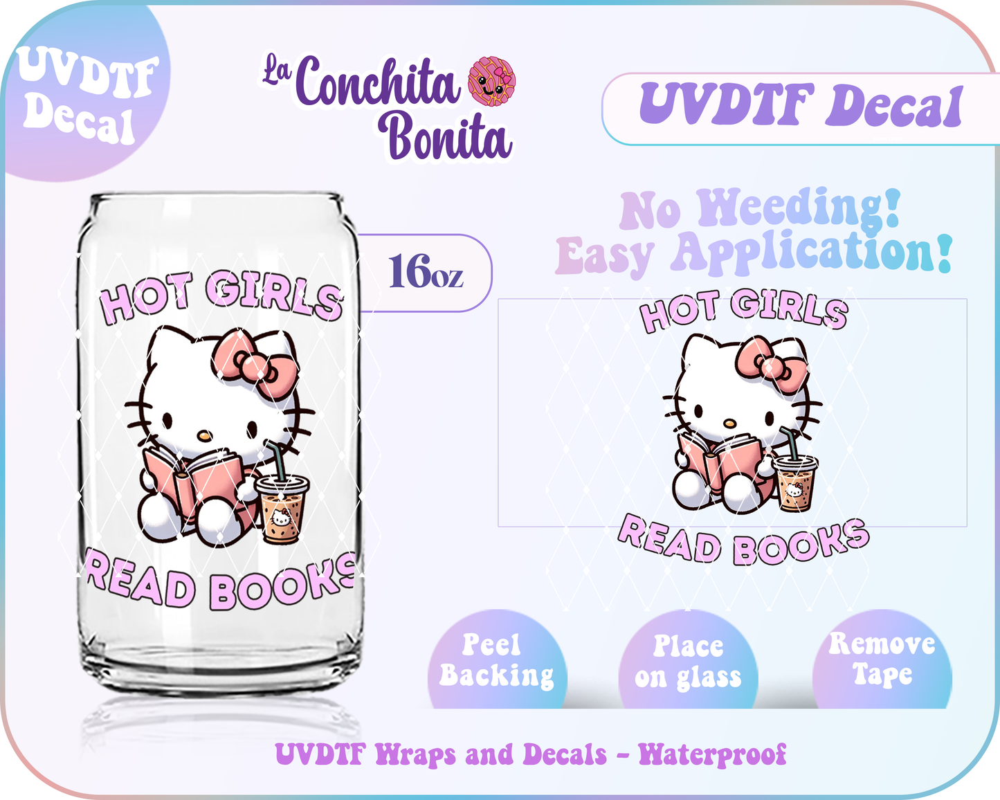 UVDTF Hot Girls Read Books Decal