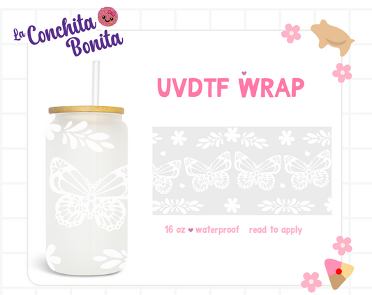 UVDTF White Butterflies Wrap