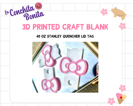 3D Blank - Pink Bow Stanley Tag