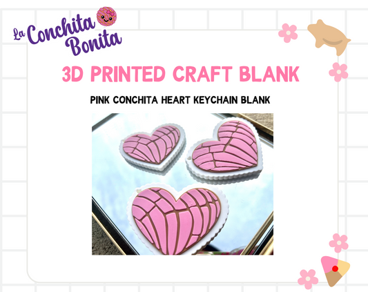 3D Blank - Pink Conchita Heart Keychain