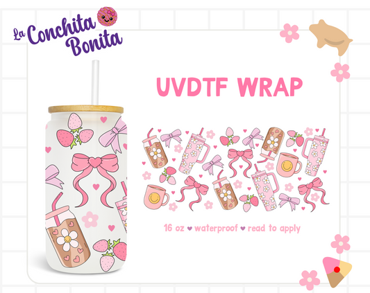 UVDTF Cups Bows and Berries Wrap