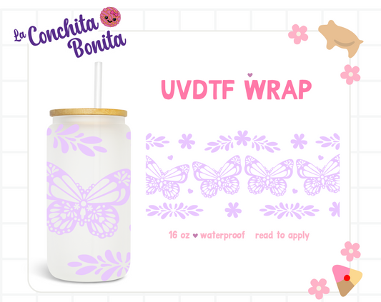 UVDTF Purple Butterflies Wrap