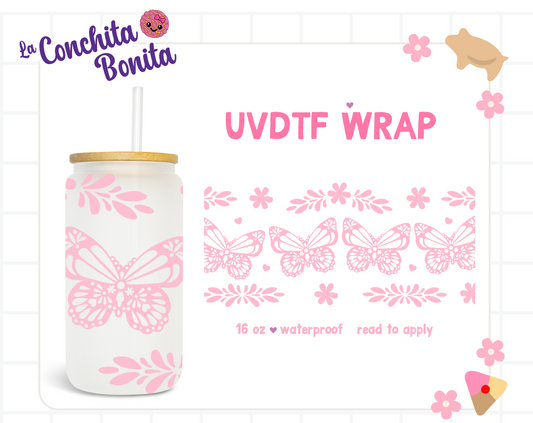 UVDTF Pink Butterflies Wrap