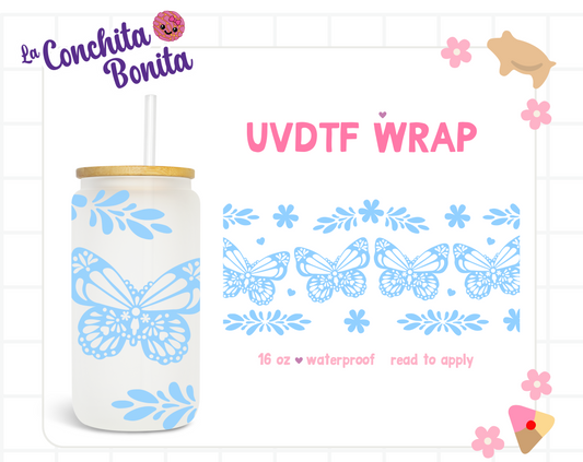 UVDTF Blue Butterflies Wrap