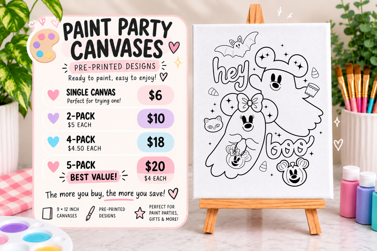Cute Ghost Paint Canvas