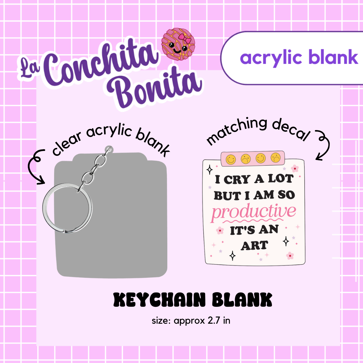 Acrylic Blank - I Cry A Lot Keychain