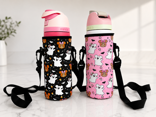 Spooky Water Bottle Sleeve + Strap