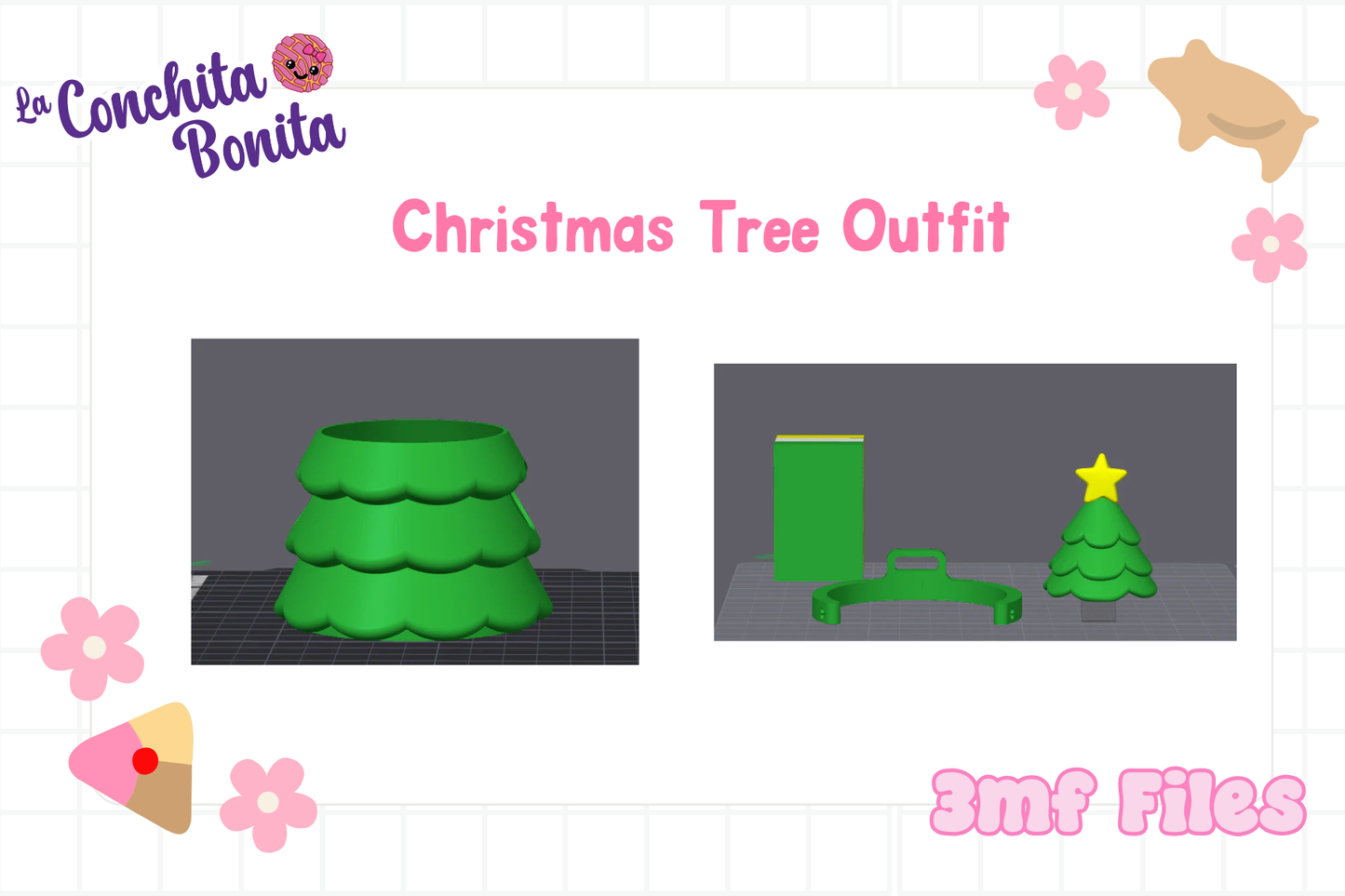 Xmas Tree Outfit – Headband + Ornaments | 3mf Files