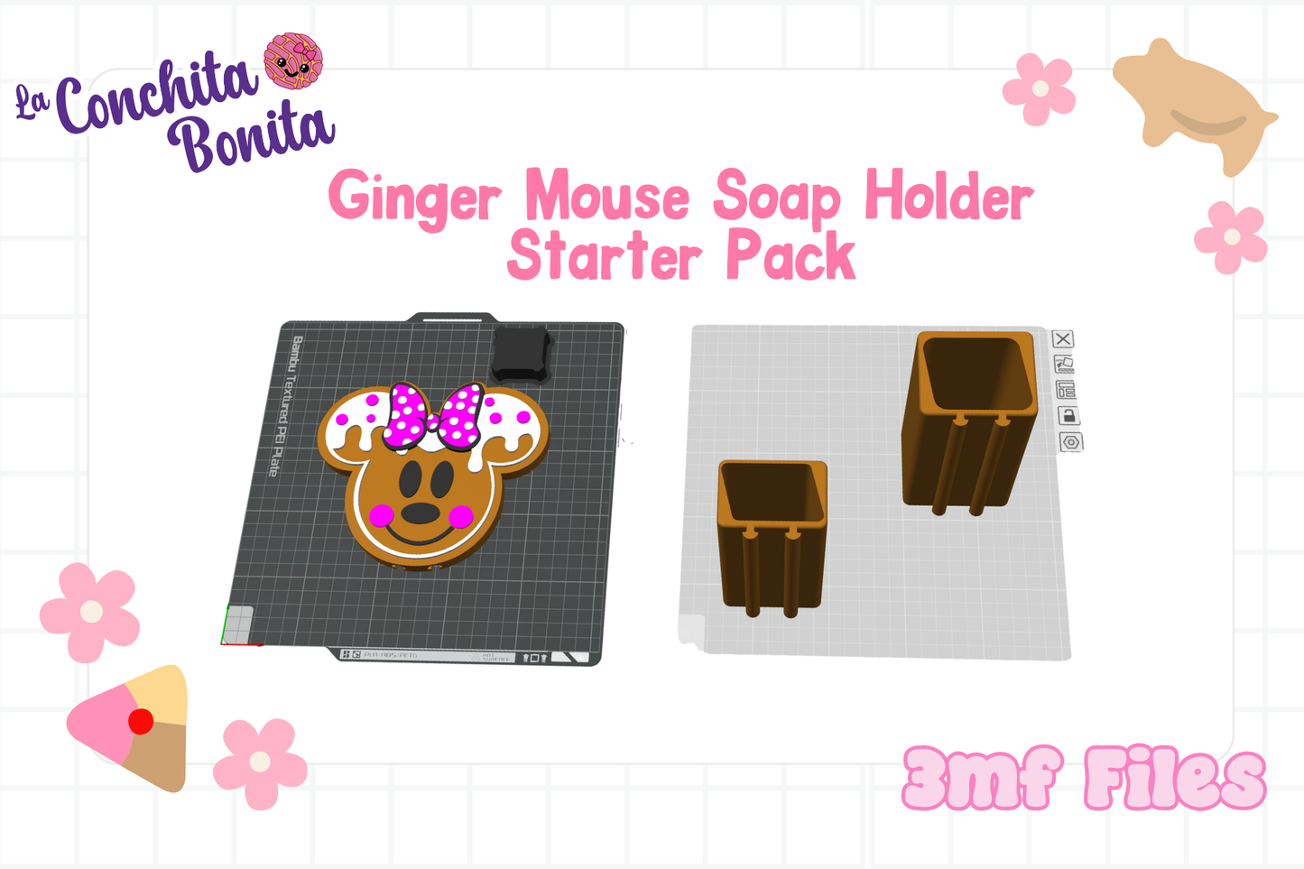 Ginger Mouse Soap Dispenser Holder – Starter Pack 3MF