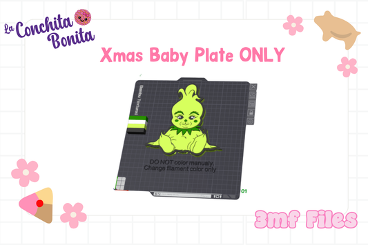 Green Xmas Baby PLATE ONLY 3MF File
