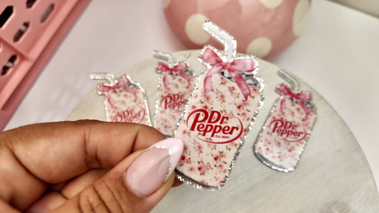 Acrylic Dr.Pepper Bow - 4 pack