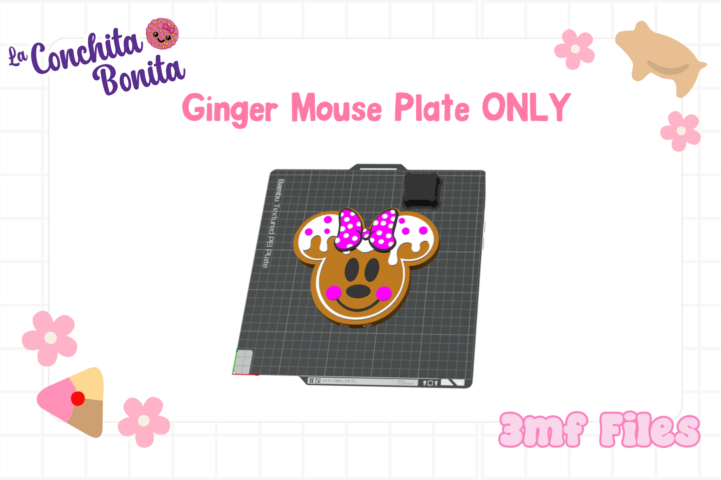 Ginger Mouse PLATE ONLY 3MF File