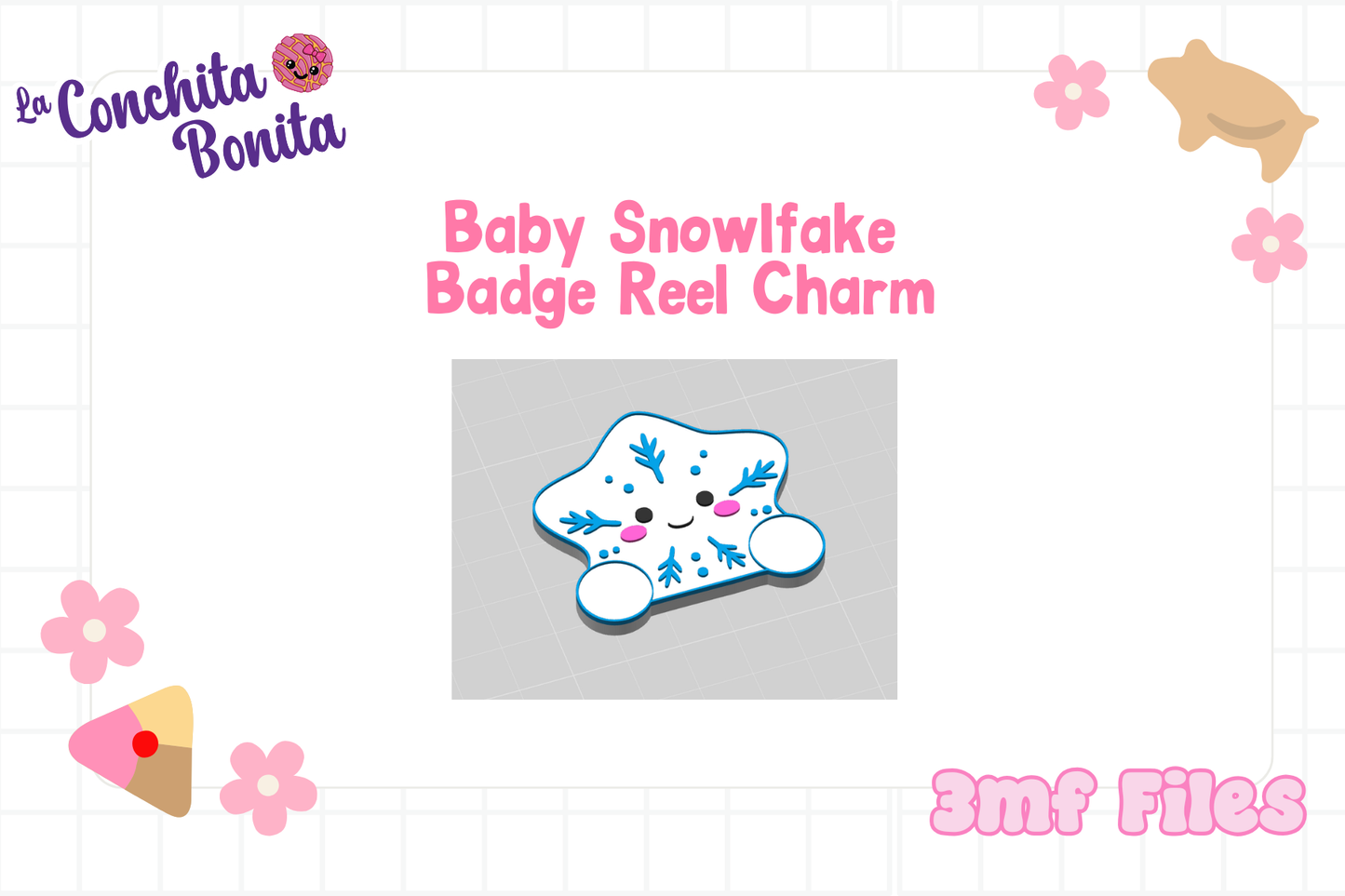 Baby Snowflake Badge Reel