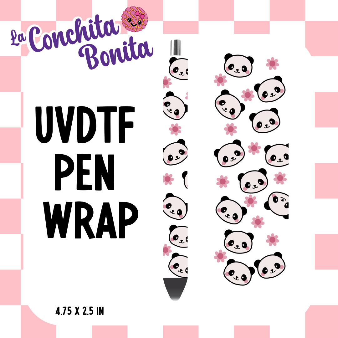 UVDTF Floral Panda Pen Wrap