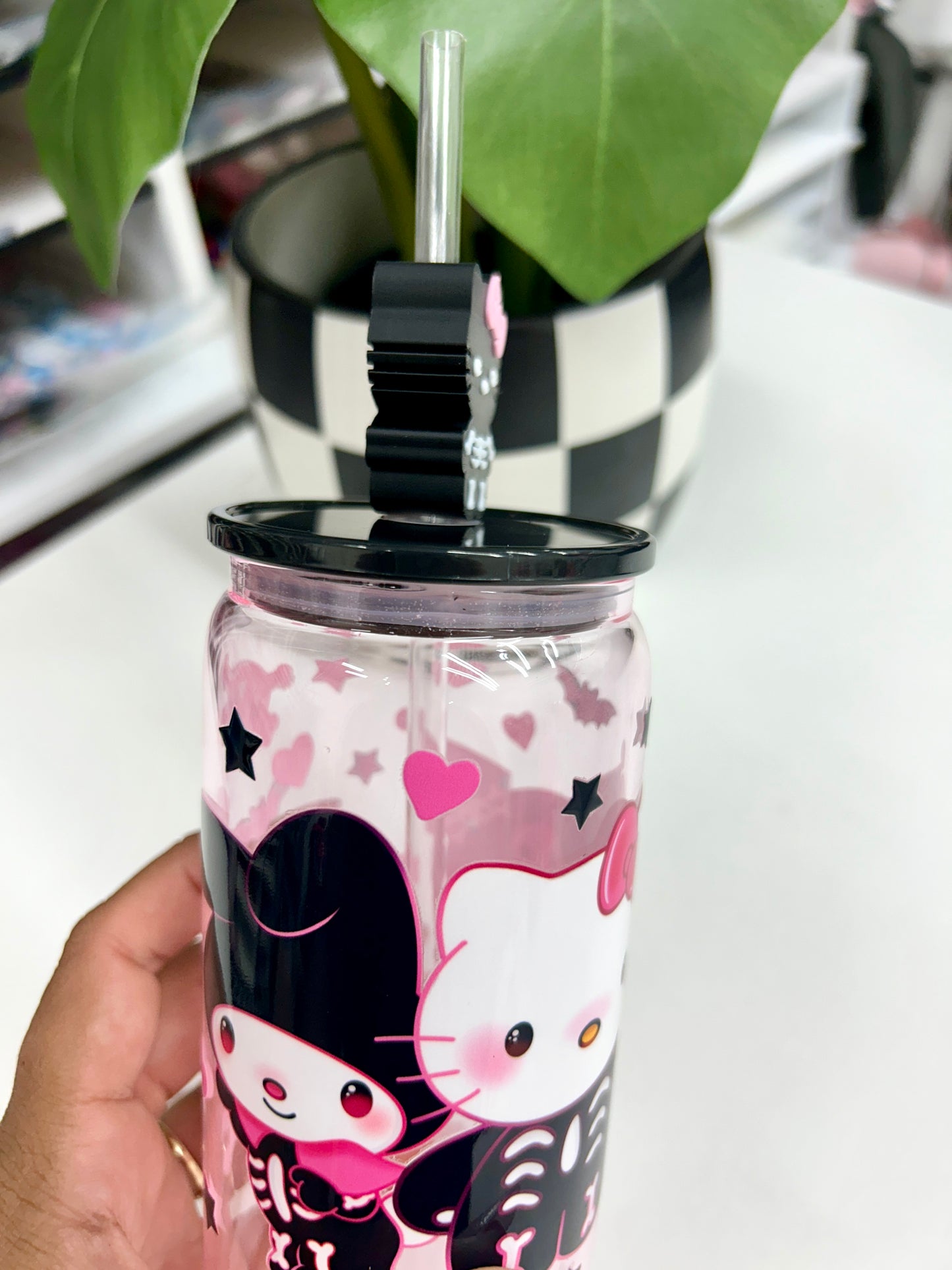 3D - Kawaii Skeleton Straw Topper