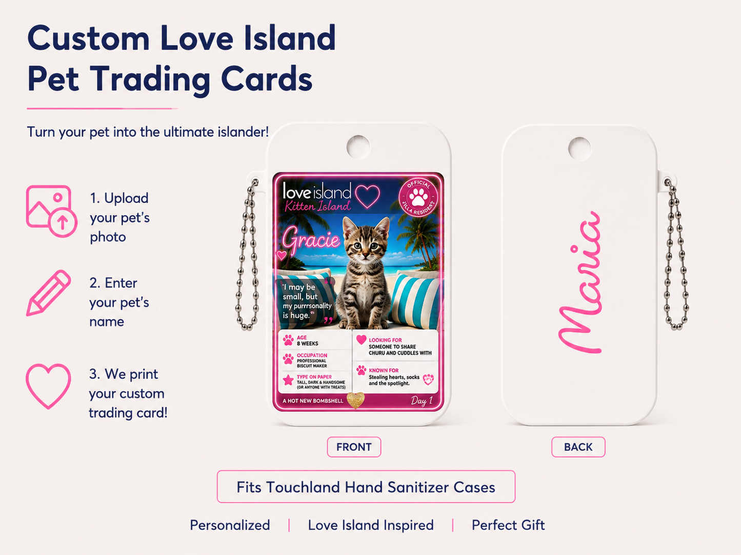 Custom Love Island Sanitizer Holder