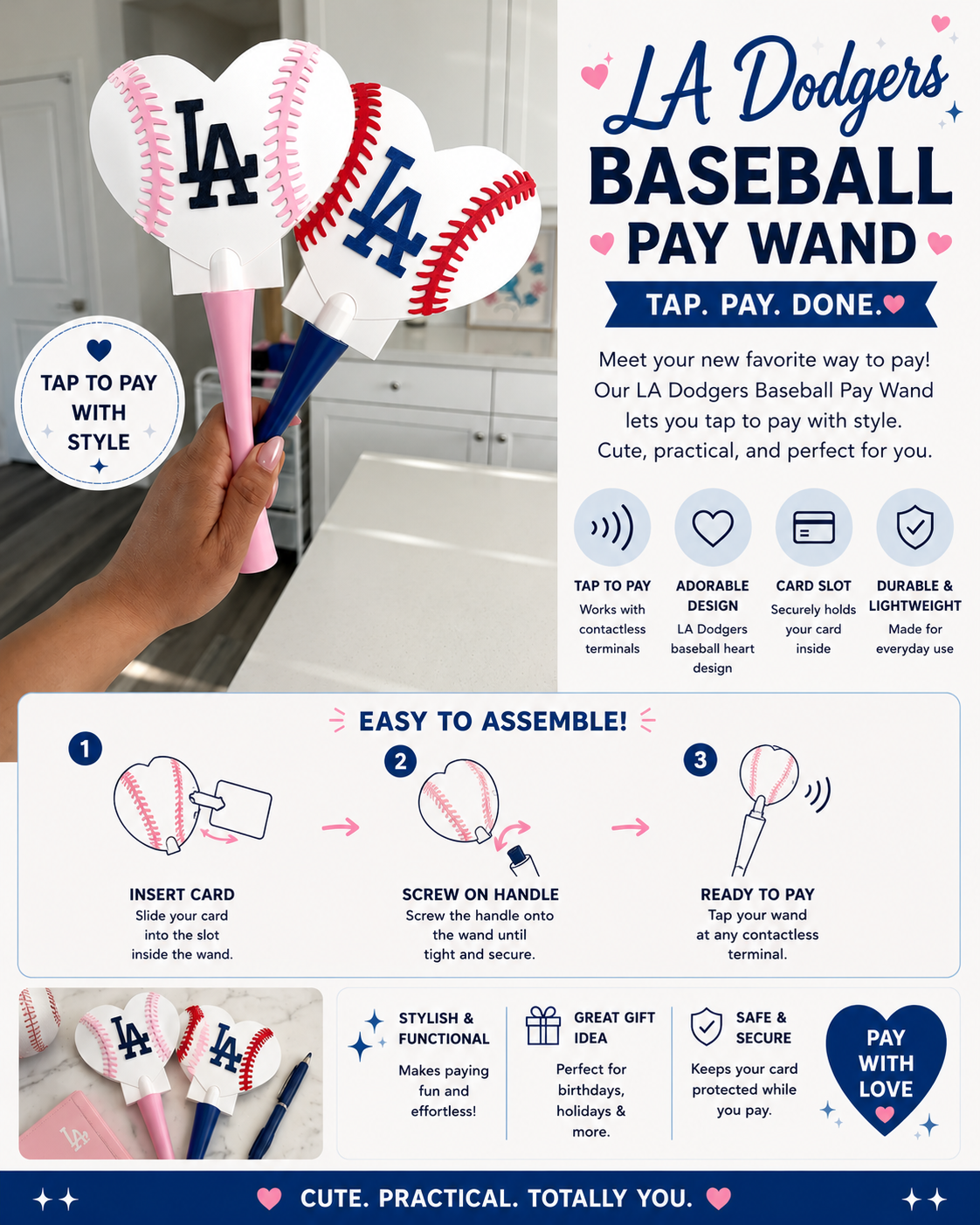 LA Baseball Heart Pay Wand