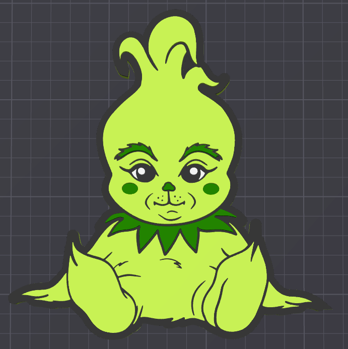 Green Xmas Baby PLATE ONLY 3MF File