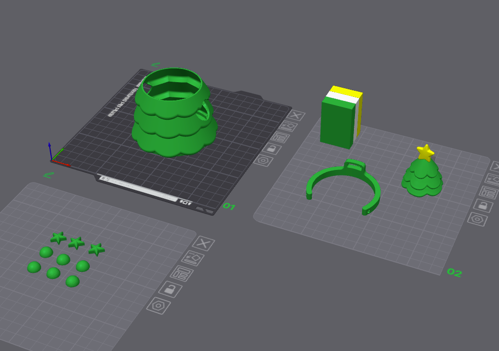 Xmas Tree Outfit – Headband + Ornaments | 3mf Files