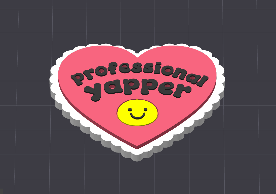 Professional Yapper Badge Reel STL
