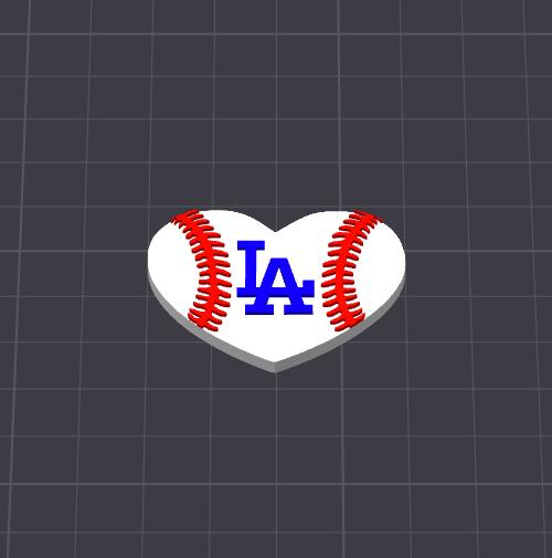 LA Baseball Heart Badge STL