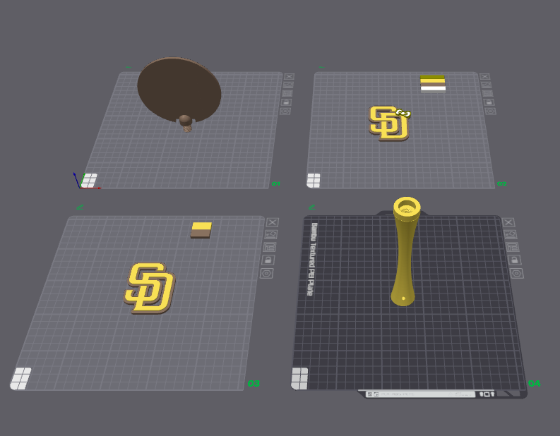 San Diego Baseball Paddle Pay Wand STL