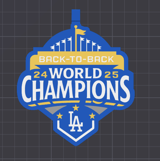 2025 Back-to-Back World Champions Baseball Ornament | 3mf File