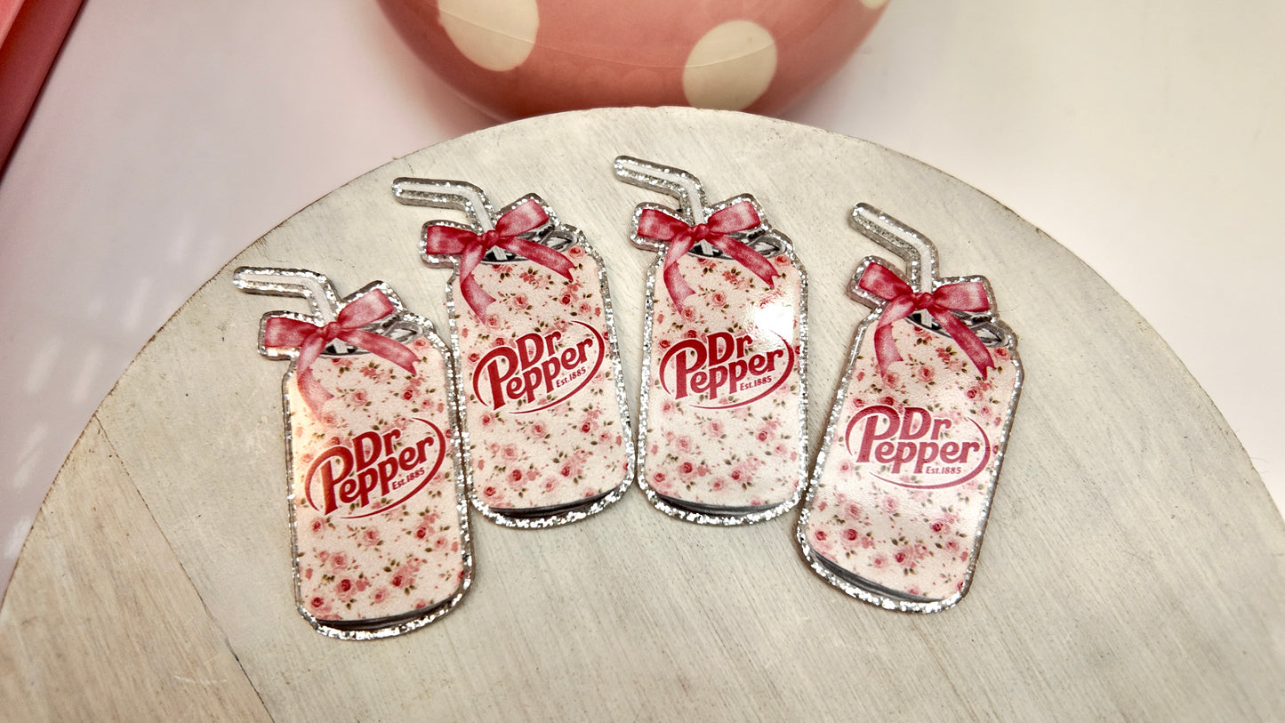 Acrylic Dr.Pepper Bow - 4 pack