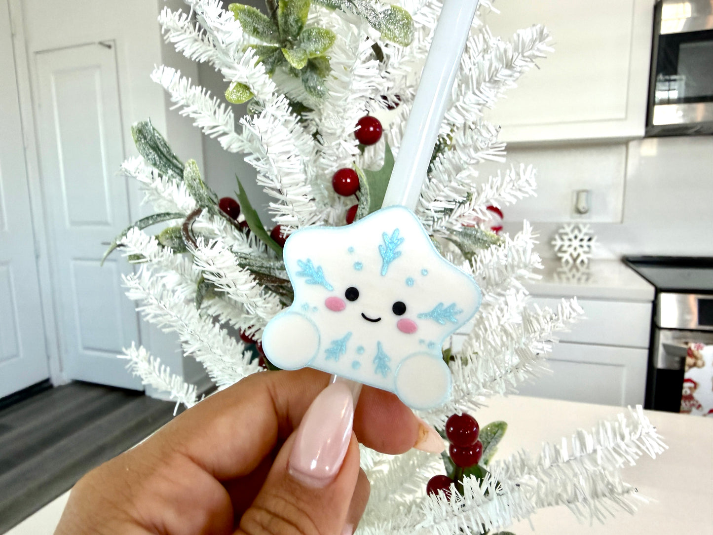 Baby Snowflake Straw Topper