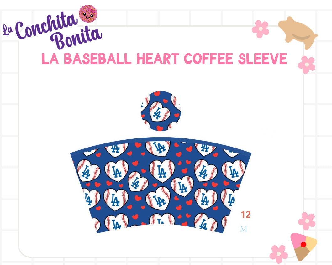 PRE-ORDER Baseball Hearts Cup Sleeve - 24 oz