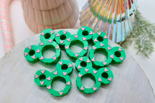 Green Mouse Straw Toppers