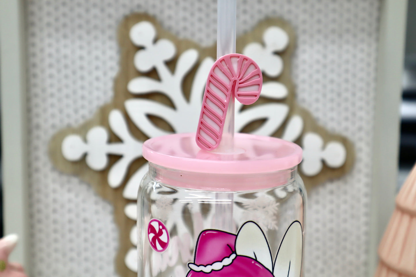 Slanted Candy Cane Straw Topper