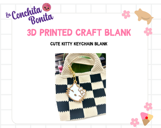 3D Blank - Cute Kitty Keychain