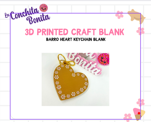 3D Blank - Brown Barro Heart Blank