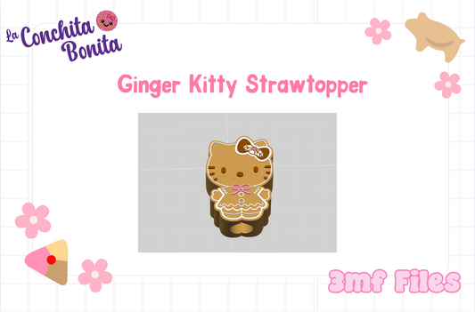 Ginger Kitty Strawtoppers