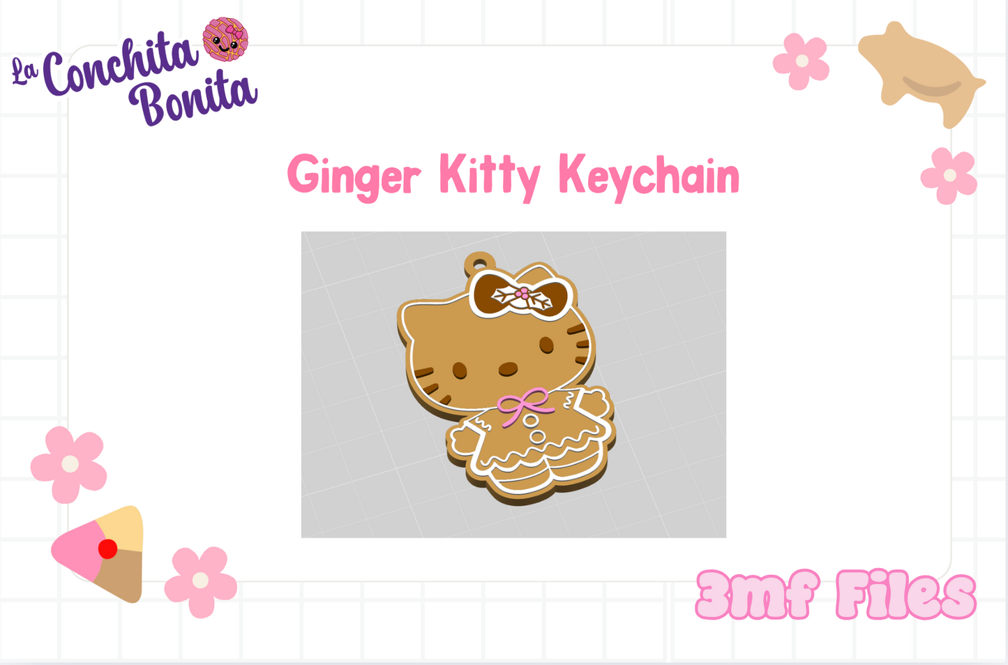 Ginger Kitty Keychain