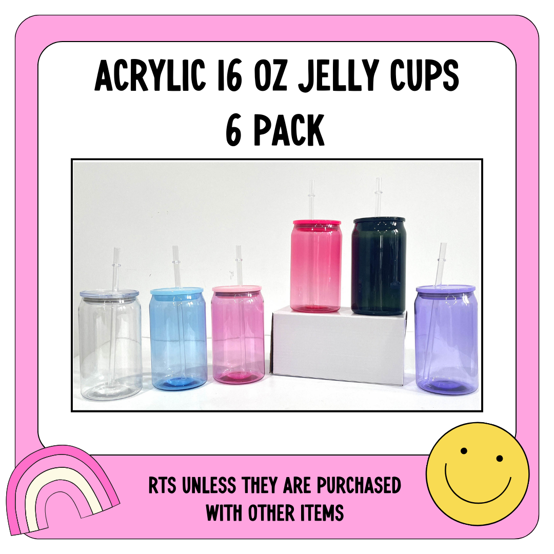 6 pack Acrylic JELLY Cup 16 oz (RTS)